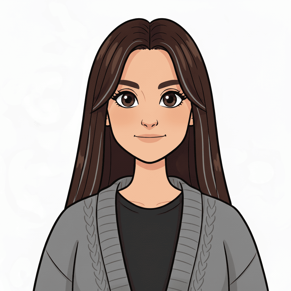 Portrait style dessin animé de Nathalie PATRY